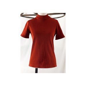 70’s Mock Neck Orange Top by N/A